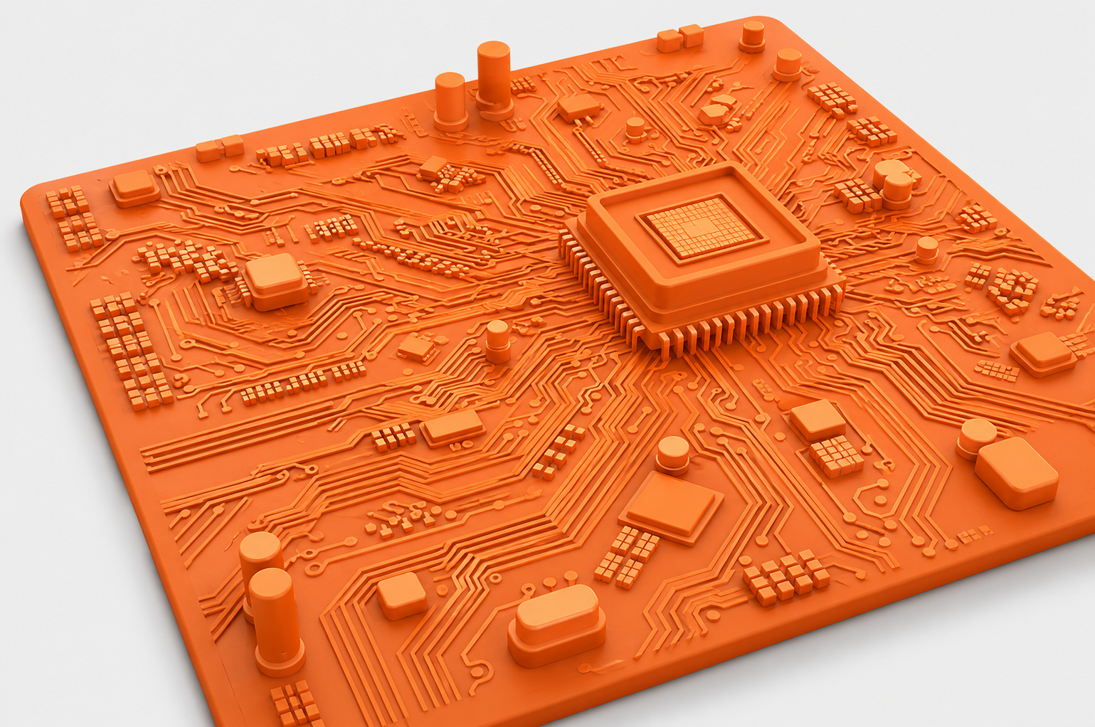 Fox mascot on a circuit board illustration
